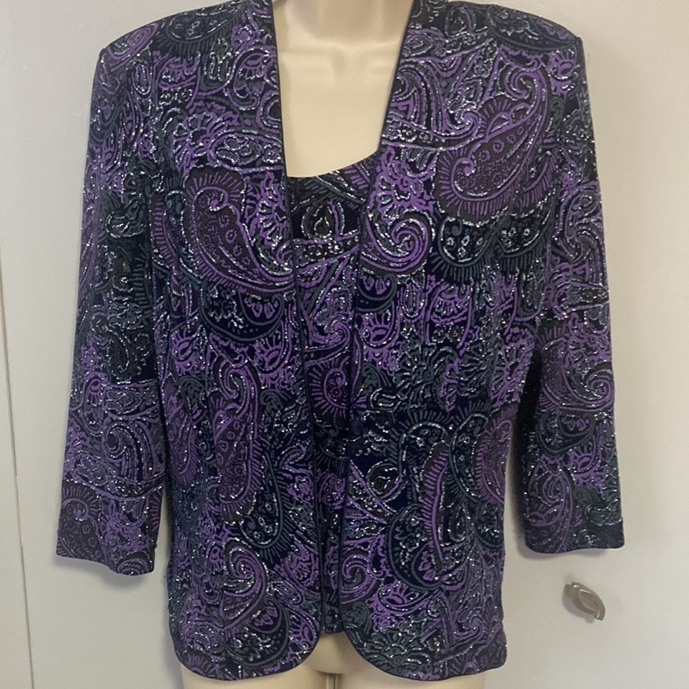 Onyx Nite purple and black tank and jacket set